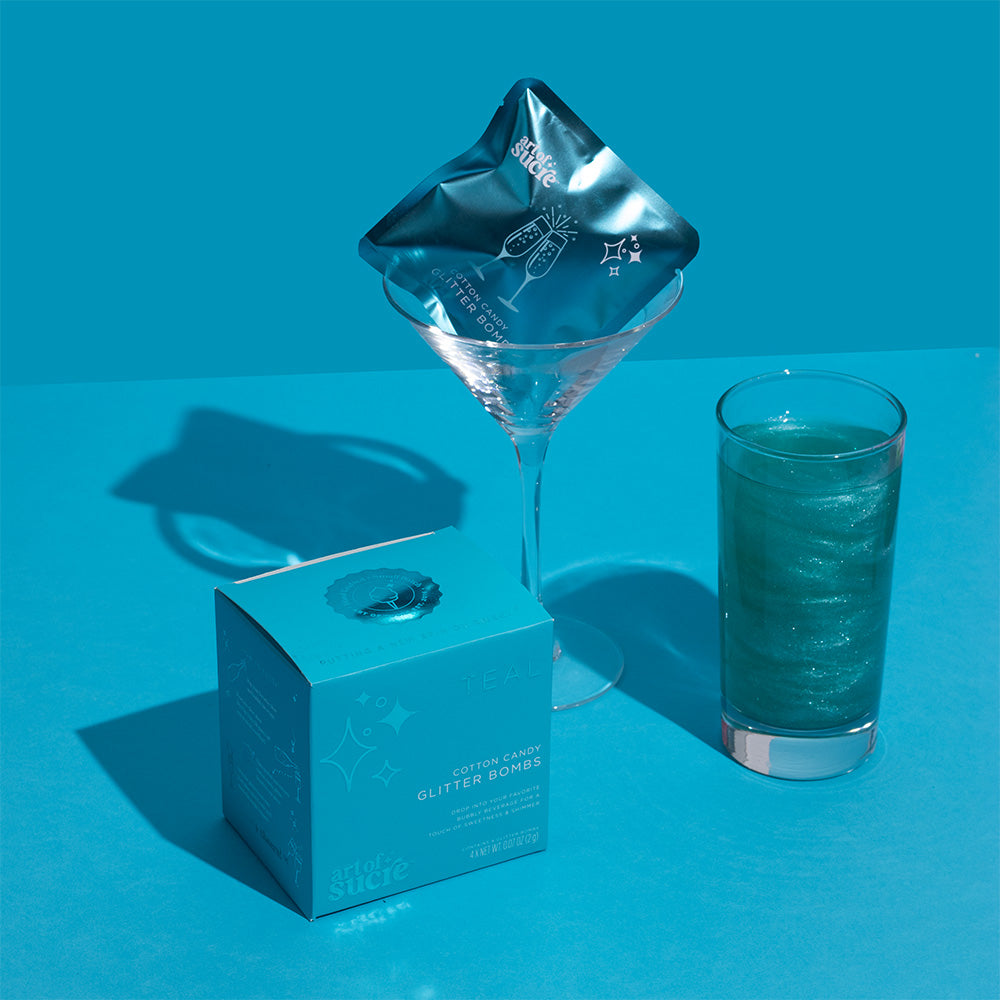 Teal Glitter Bombs Art of Sucre